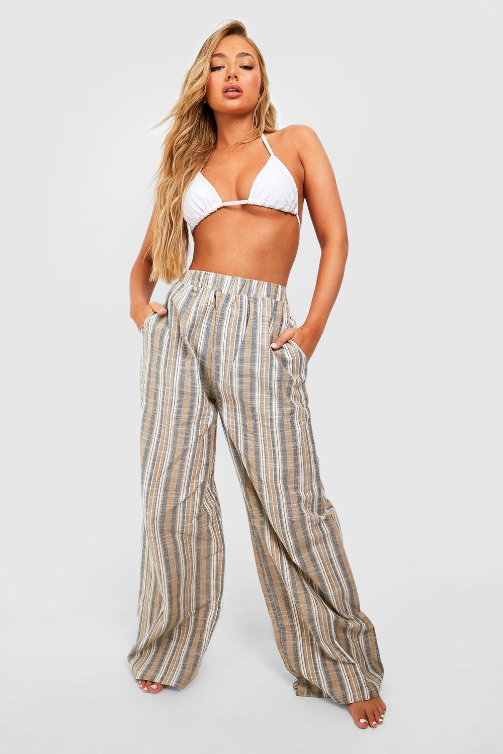 Striped cheap linen pants